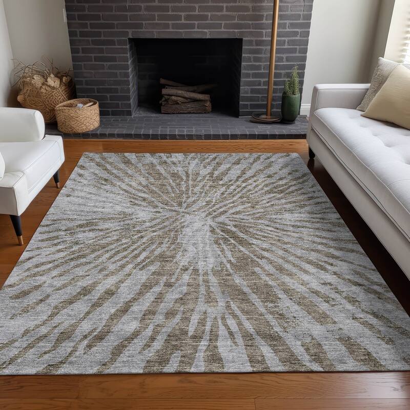 Premium Washable Super Soft Modern Twilight Mayfield Rug - Brown - 2' 6" x 3' 10" - Rectangle