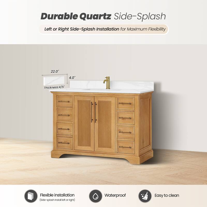 Tokyo Bath Vanity with Quartz Stone Top without Mirror