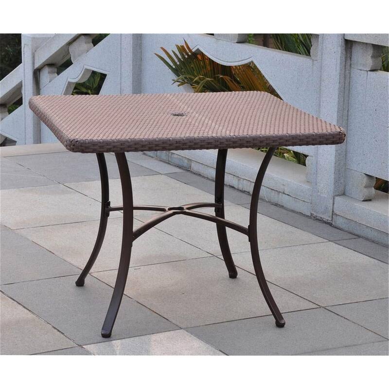 Square Dining Table - Resin Wicker Aluminum Outdoor Patio Table 36 Inch - Rust Resistant - 39