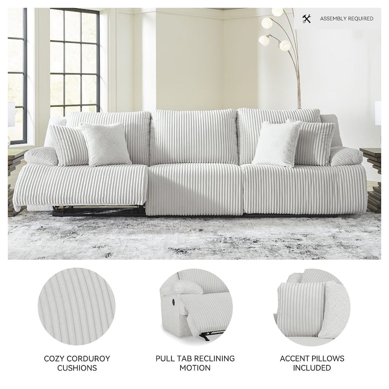 Signature Design by Ashley Top Tier 3-Piece Reclining Sectional Sofa - 128"W x 40"D x 41"H