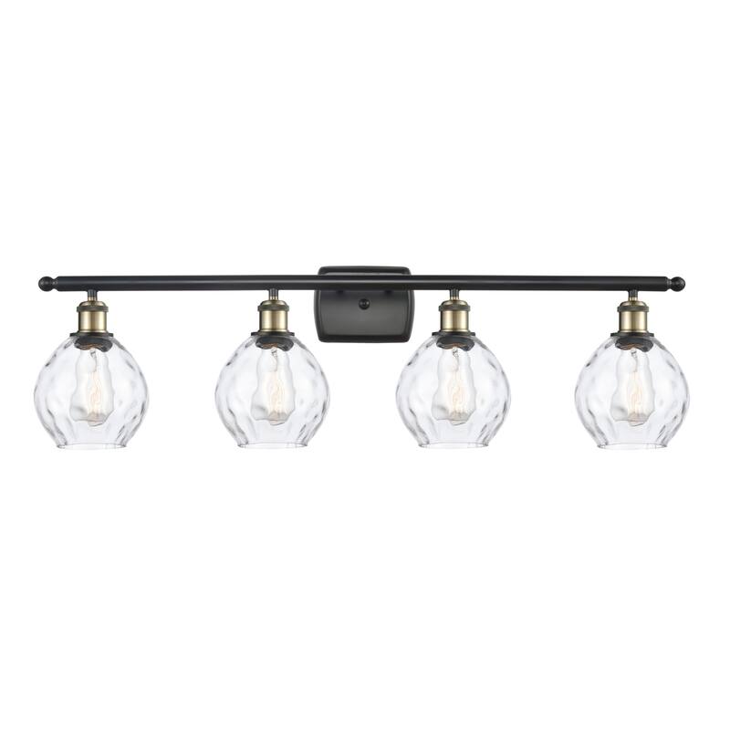 Innovations Lighting Small Waverly 4 Light 36" Wide Bathroom Vanity - Black Antique Brass / Clear