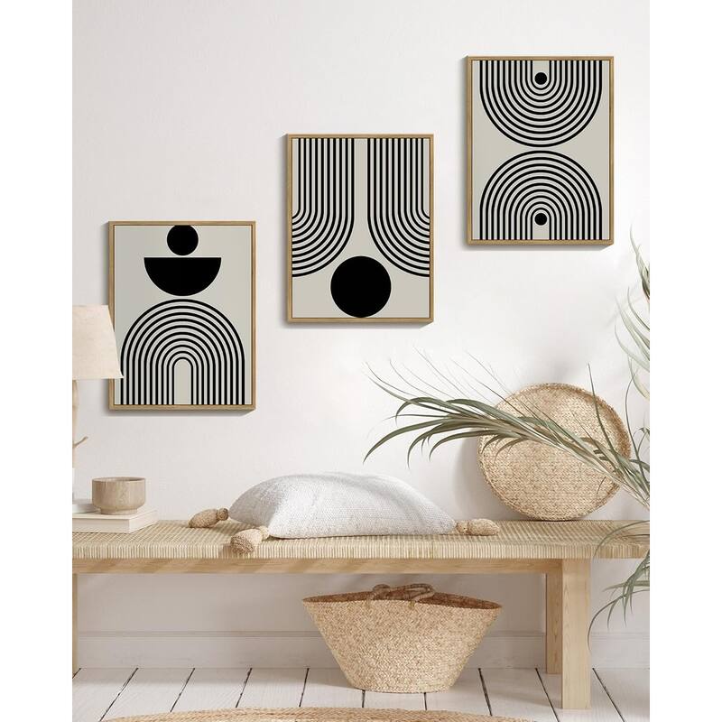 Black Abstract Wall Art Geometry Minimalist