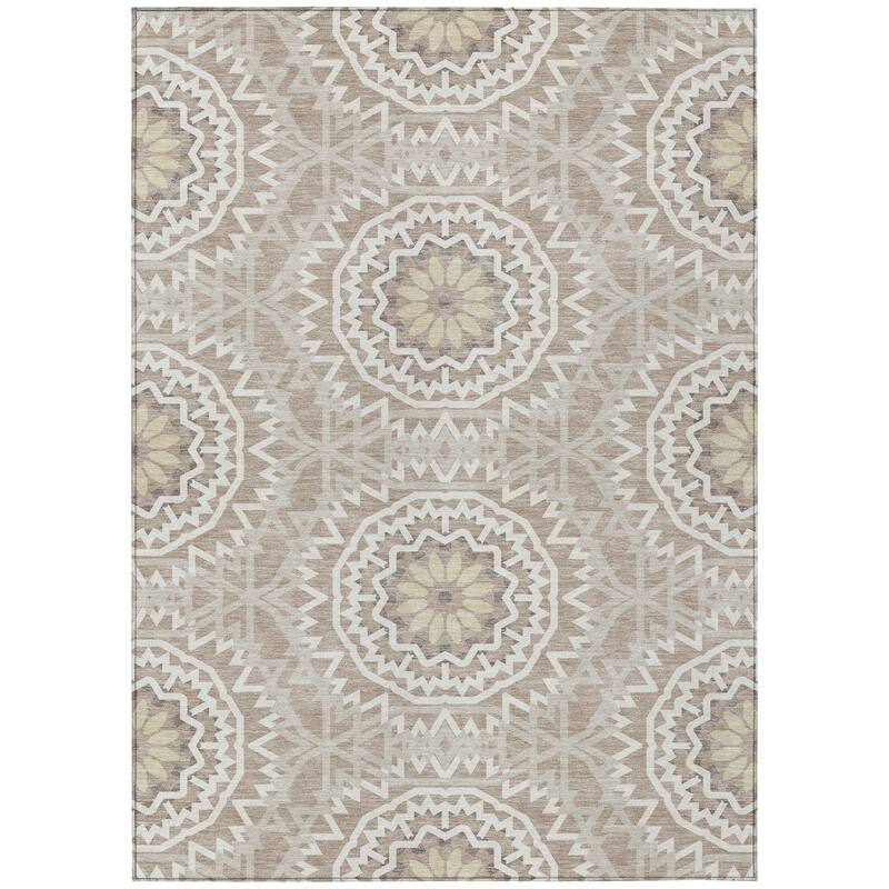 Machine Washable Indoor/ Outdoor Chantille Boho Global Rug