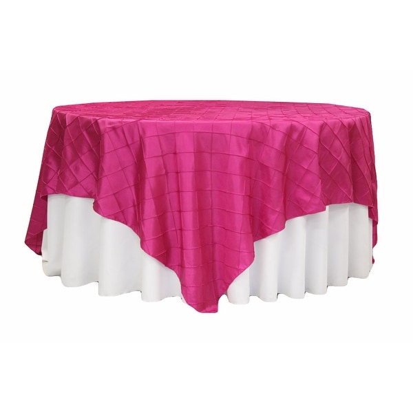 Pintuck 90"x90" square Table Overlay - Fuchsia