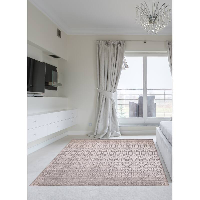 ECARPETGALLERY Hand Loomed Elysian Light Grey Viscose, Wool Rug - 8'3 x 11'10