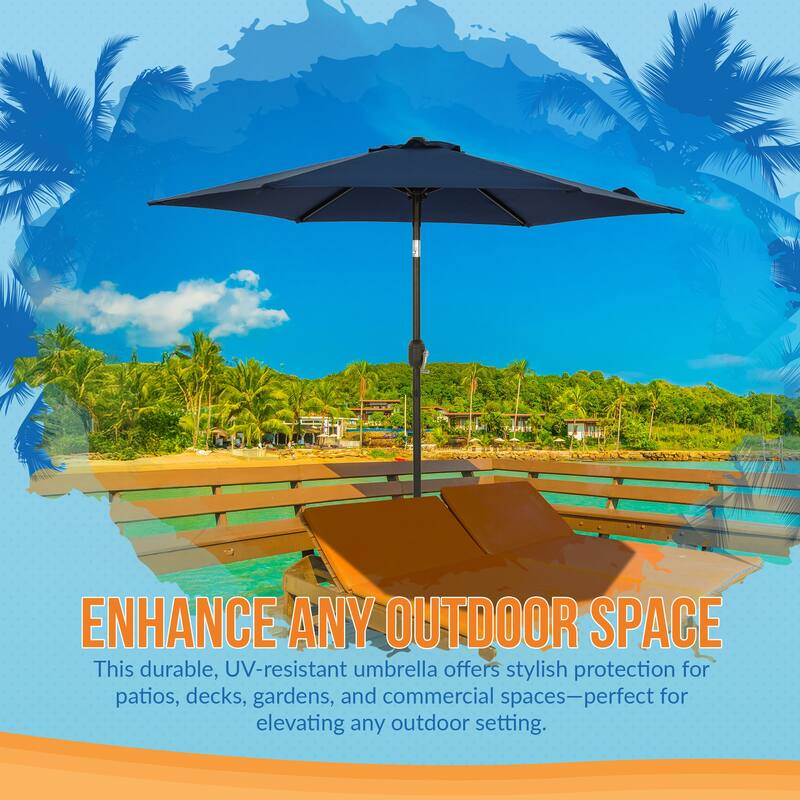 Island Umbrella Bistro 7.5-ft Hexagon Market Umbrella with Polyester Canopy