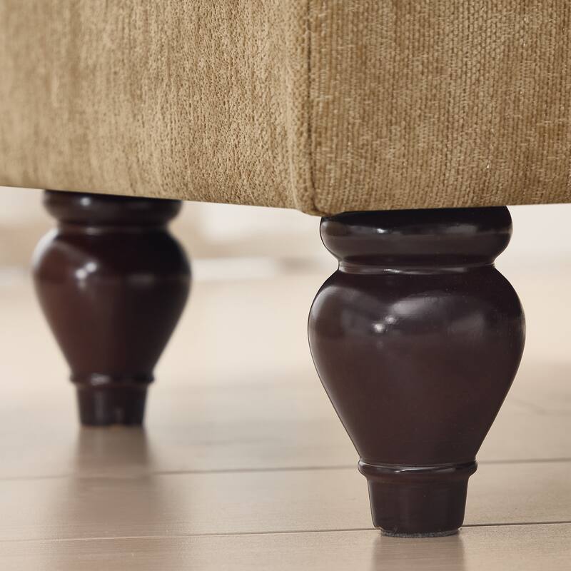 2-Seater L Shaped Sofa Couch, Lounge Sofa with Removable Ruffles Pleats Skirts, Loveseat Sofa with Movable Ottoman