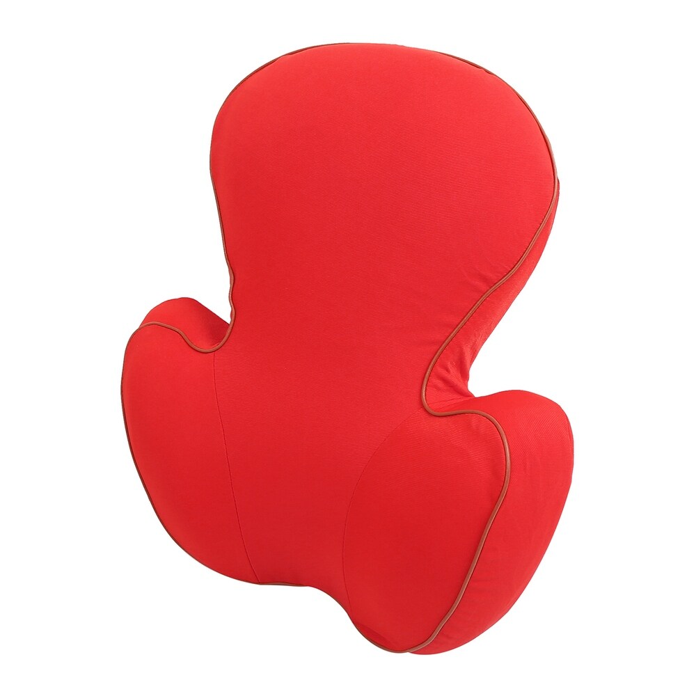 Car Seat Back Pillow Lumbar Rest Balanced Softness Memory Foam Cushion Pad Red (Red)
