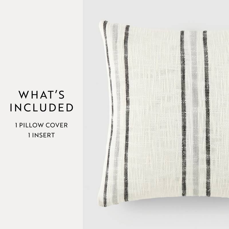 Yarn-Dyed Cotton Decor Throw Pillow in Framed Stripe