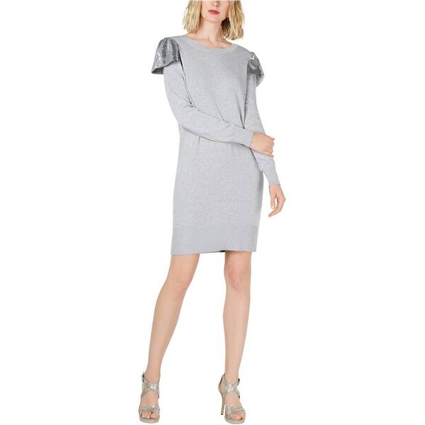 michael kors grey sweater dress Womens Sequined Shoulder - Bed Bath & Beyond Web Collection: Date Night