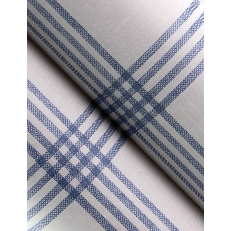 Chesapeake Twain Denim Plaid Wallpaper