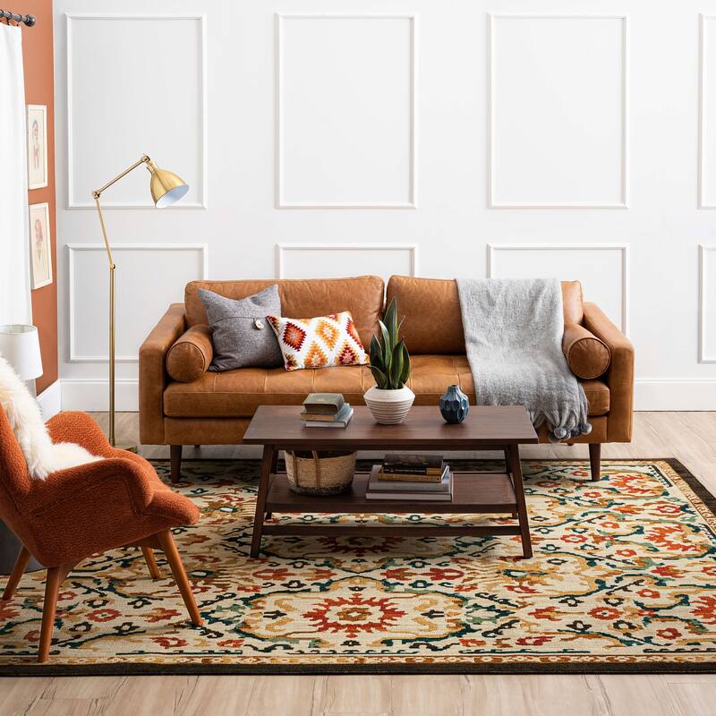 Mohawk Home Hale Floral Ikat Area Rug - 6' x 9' - Cream - Runner/Rectangle