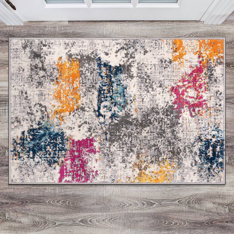 World Rug Gallery Prague Distressed Abstract Area Rug