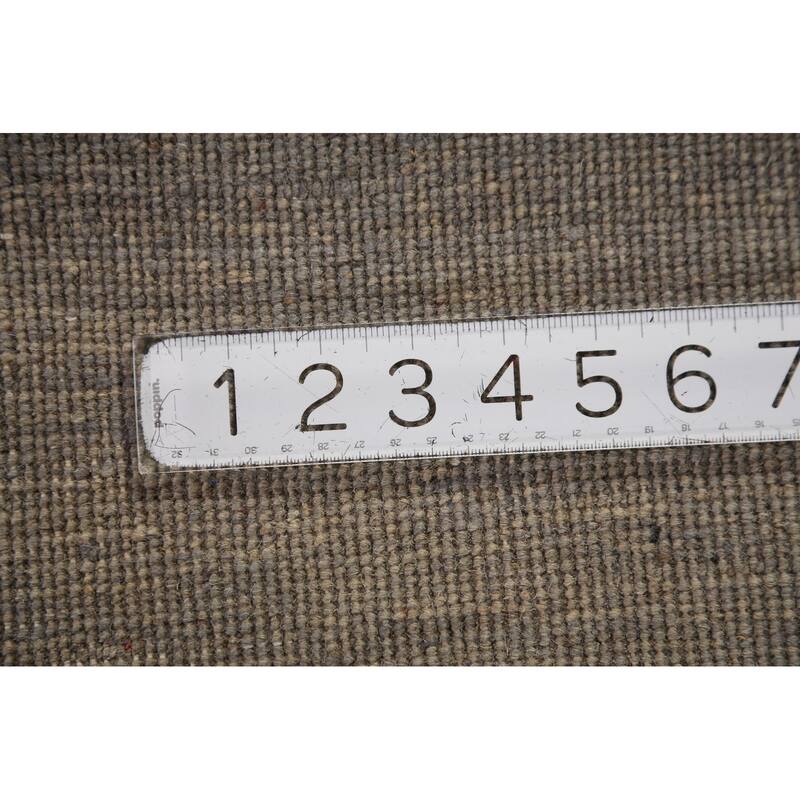 Modern Gabbeh Runner Rug Handmade Grey Wool Carpet - 2'8" x 9'6"