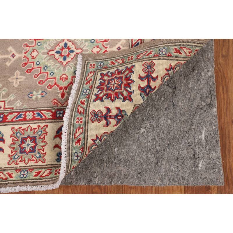 Geometric Kazak Oriental Area Rug Hand-Knotted Traditional Wool Carpet - 5'0" x 6'9"