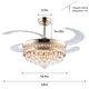 preview thumbnail 30 of 62, 48-Inch Crystal Fandelier with 4 Retractable Blades, Dimmable LED, App and Remote Control - 48 Inches