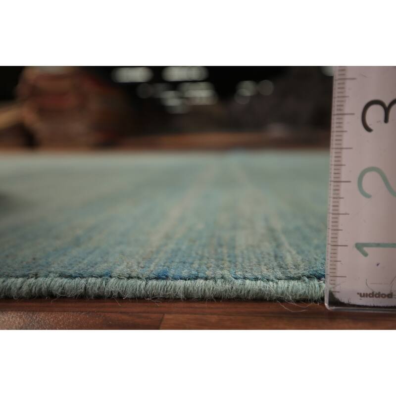 Oriental Green & Blue Modern Gabbeh Area Rug Handmade Wool Carpet - 6'6" x 9'9"