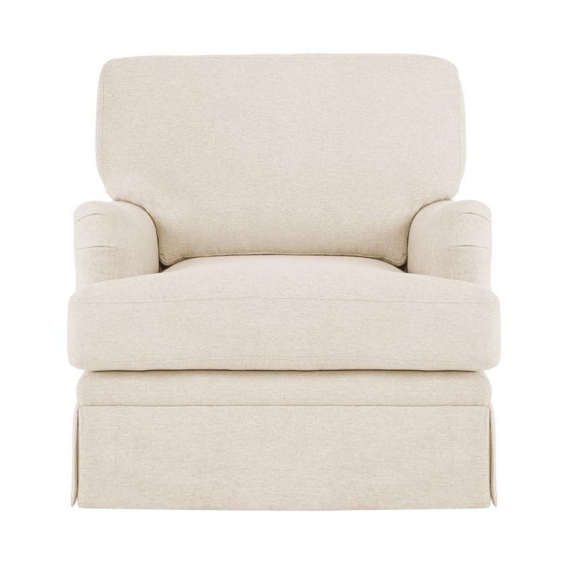 LUE BONA Deep Seat Single Sofa Fabric Swivel Armchair, Single-Seater Living Room Accent Chair - Linen