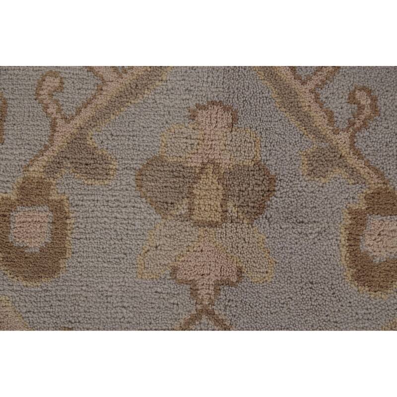 Earth Tone Oushak Indian Area Rug Hand-Knotted Wool Carpet - 9'1" x 11'10"