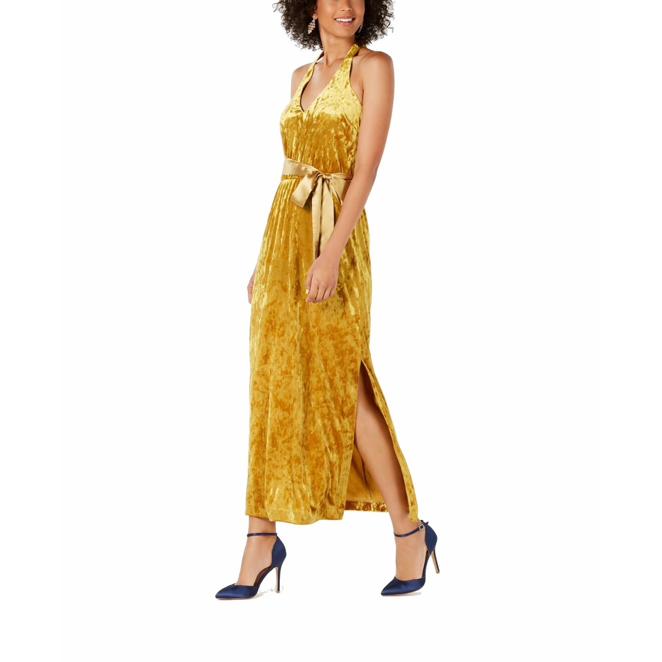 womens mustard yellow dress