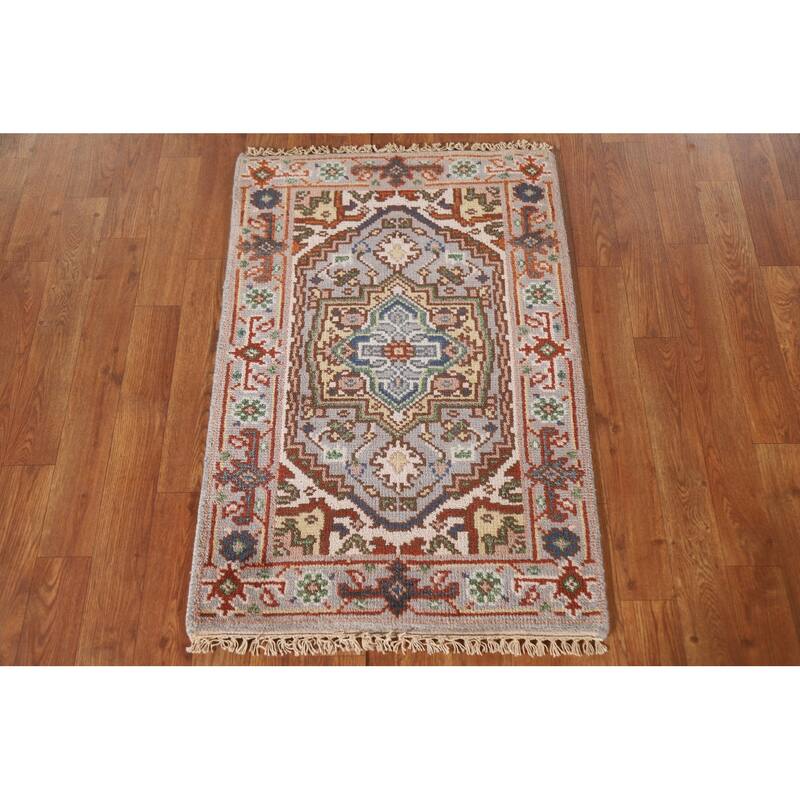 Geometric Heriz Serapi Oriental Area Rug Handmade Wool Carpet - 2'0"x 3'0"