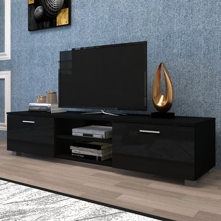 63 inch TV Stand Media Center with 2 Large-Capacity Side Door Cabinet