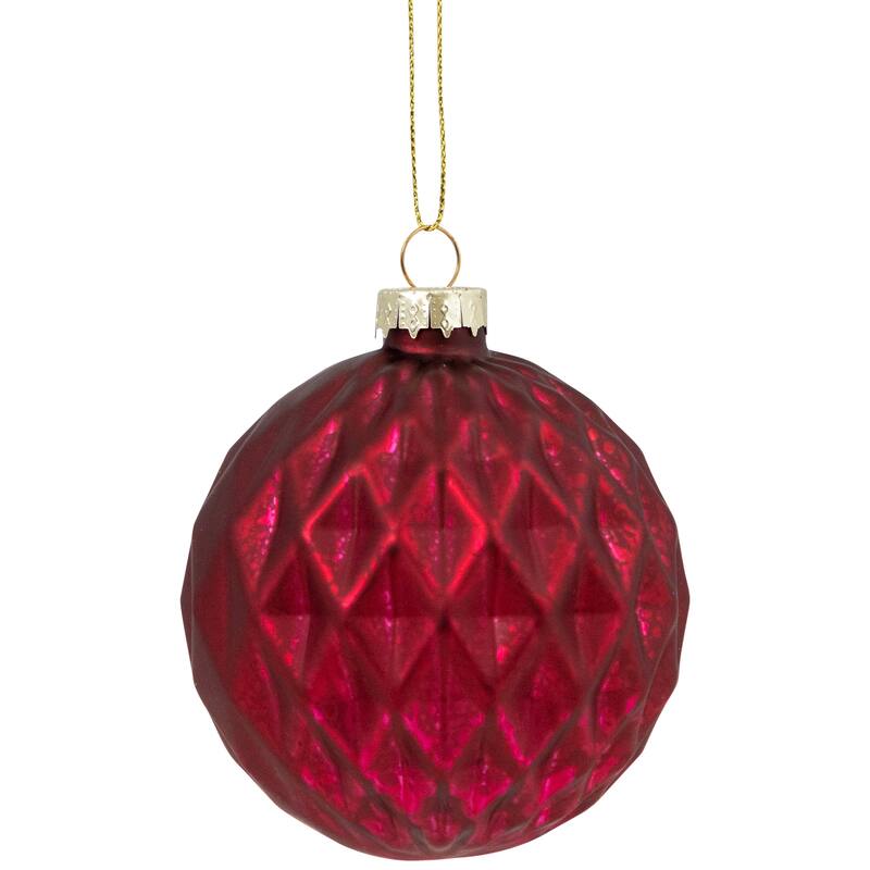 Mercury Style Onion and Ball Glass Christmas Ornament Set - 3" - Red - 12ct