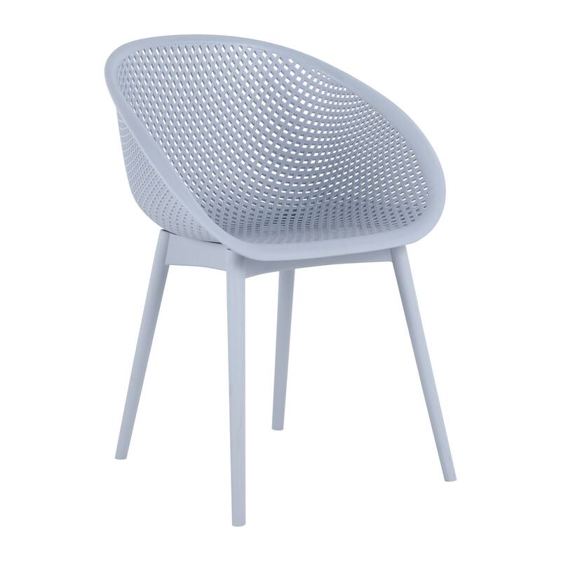 Modern Lounge Chairs - All-Weather PP, Lightweight, 2-Pack - Light Baby Blue