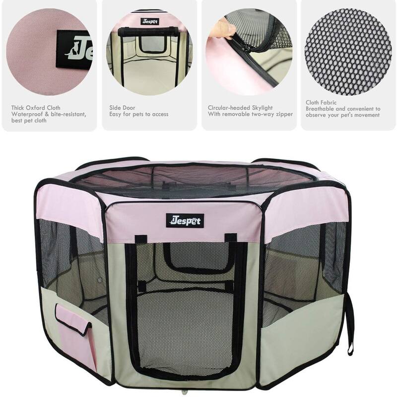 Jespet Soft-Sided Folding Dog & Cat Playpen