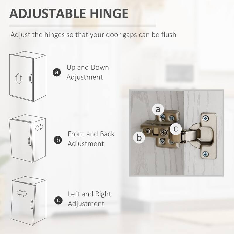 White Tall Storage Cabinet with Adjustable Shelves and Steel Handles for Living Room or Office - 27.5" W x 15.75" D x 55" H