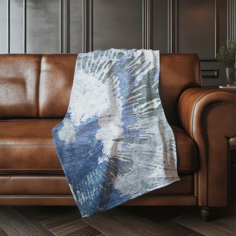 Premium Machine Washable Contemporary Abstract Sherpa Throw Blanket