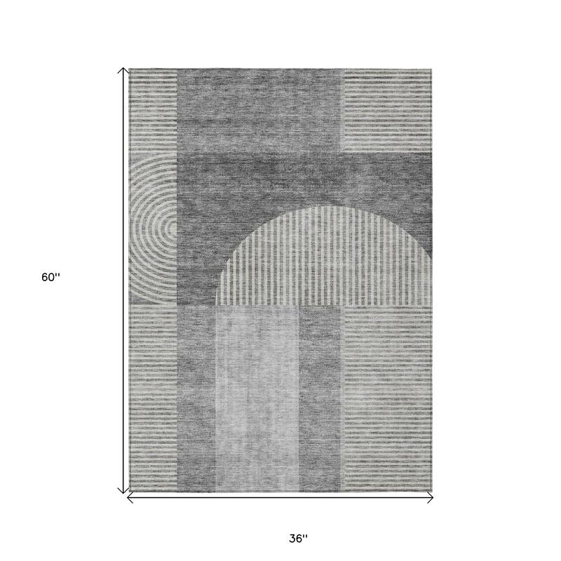 HomeRoots Geometric Transitional Rectangle Outdoor Rug