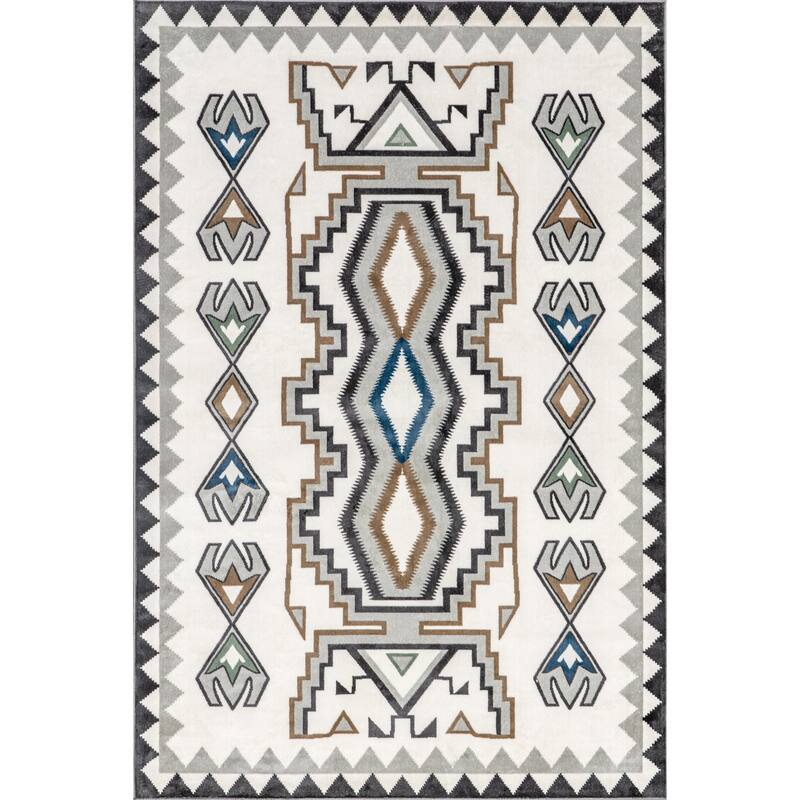 Nuloom Brinley SpinClean Geometric Machine Washable Area Rug