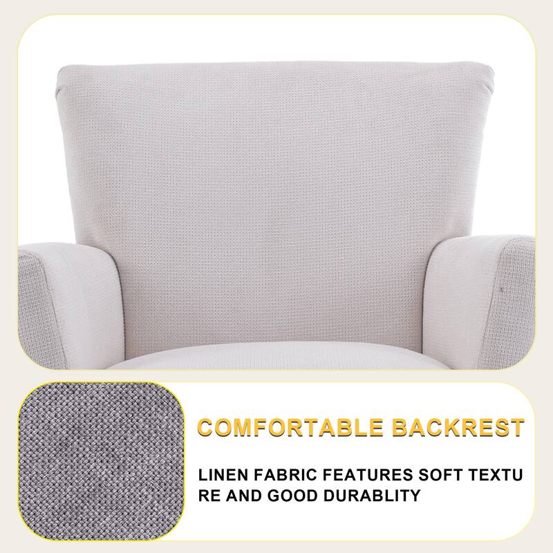 Armchair Modern Accent with Linen surface
