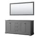 preview thumbnail 13 of 16, Wyndham Collection Avery 72" Double Free Standing Vanity Cabinet - Dark Gray / Matte Black Hardware