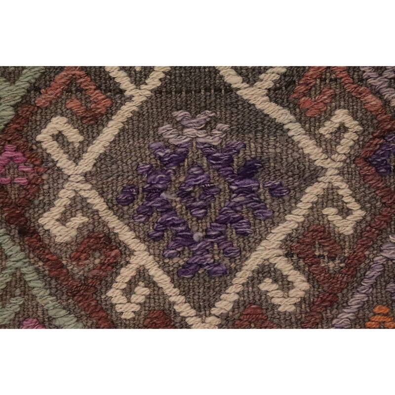Hand Woven Oriental 100% Wool Carpet Southwestern Tribal Multi-Colored Kilim Area Rug - 8' 6'' X 5' 11''