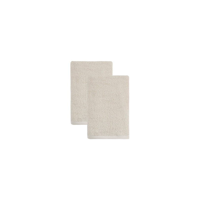 Ozan Premium Home 100% Genuine Turkish Cotton Horizon Bath Towel (Set of 2) - Cream