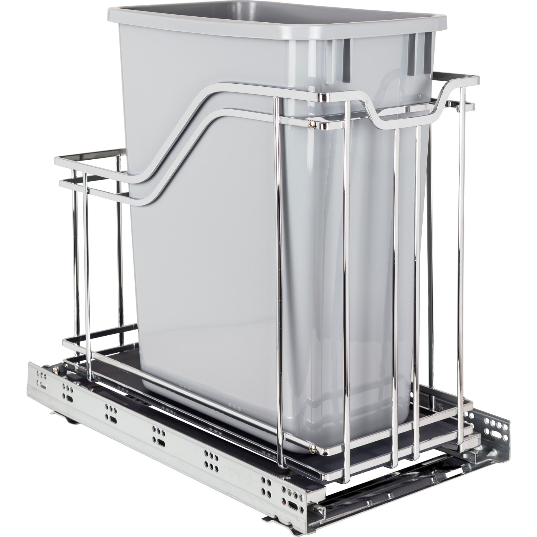 Hardware Resources 12" Bottom Mount Single Bin Pull Out Trash Can with