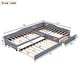 preview thumbnail 31 of 40, 3-in-1 Daybed L-shape Corner Sofa Bed with Pull-out Drawer and Trundle Bed, Linen Upholstered Bed Twin Size Sleeper Couch Bed