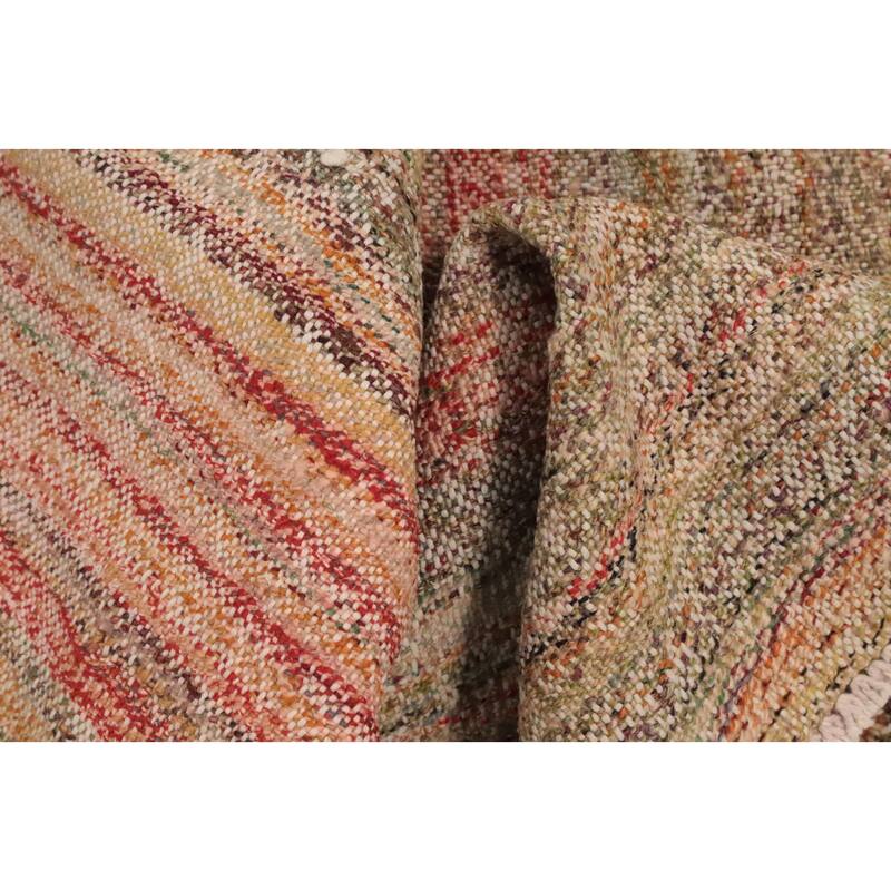 Hand Woven Oriental 100% Wool Carpet Southwestern Tribal Multi-Colored Kilim Area Rug - 9' 1'' X 5' 11''