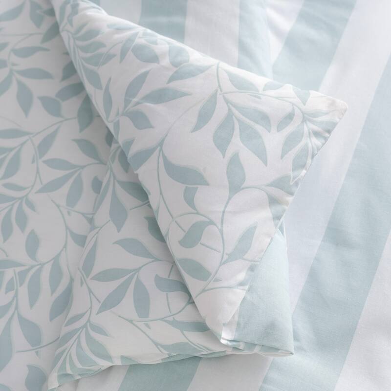 Martha Stewart Copper Vines Cotton Reversible Blue Comforter Set