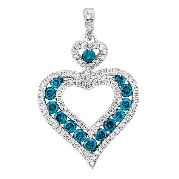 Prism Jewel Blue Color Diamond Heart Shaped Pendant Prism Jewel Blue Color Diamond Heart Shaped Pendant White G H Free Shipping Today 17998913