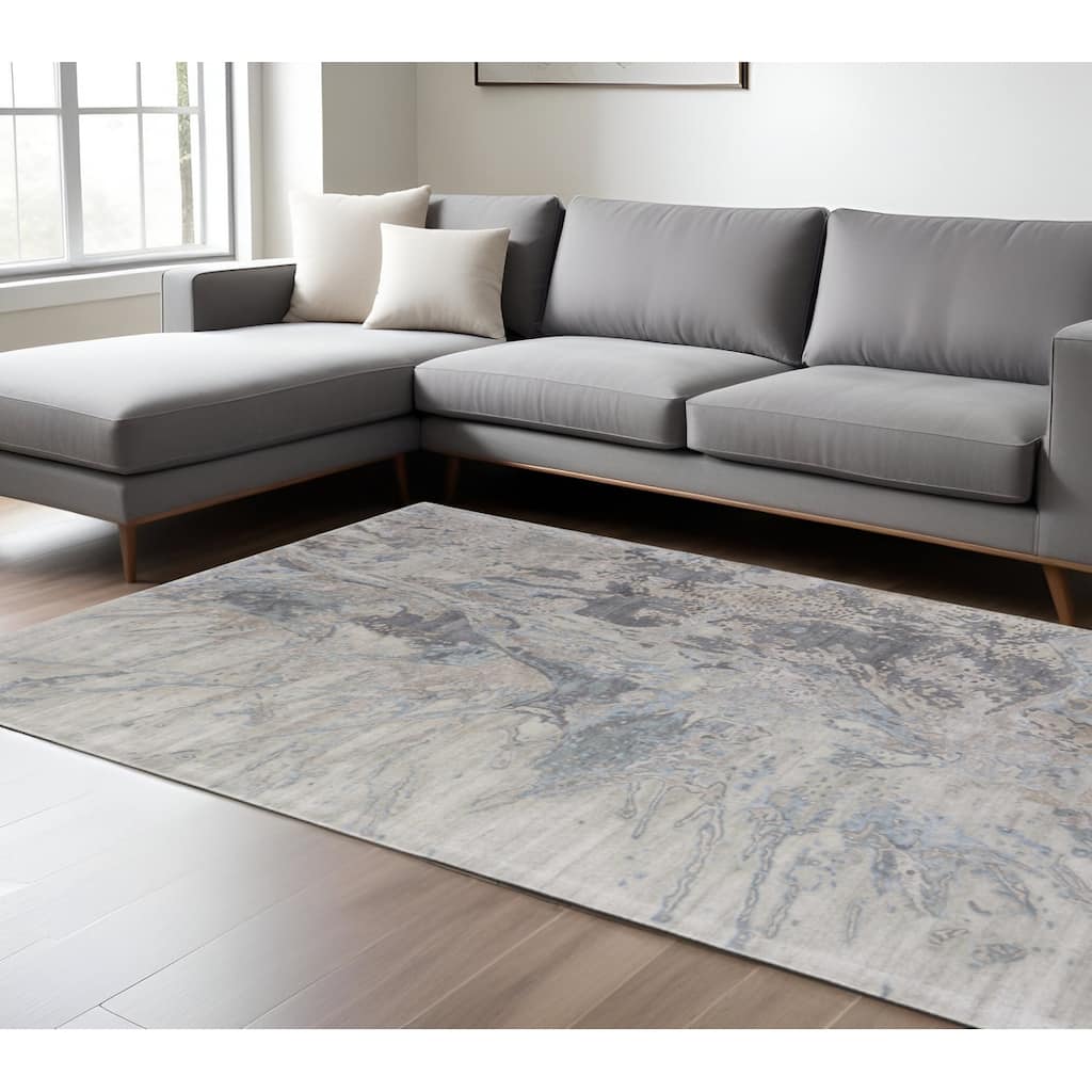 HomeRoots Abstract Industrial Rectangle Area Rug - 168.00 in. x 120.00 in. x 0.59 in.