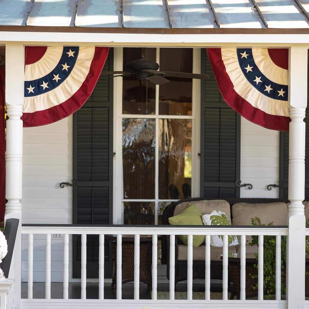 Classic Cotton Patriotic Half Bunting, Set of 2
