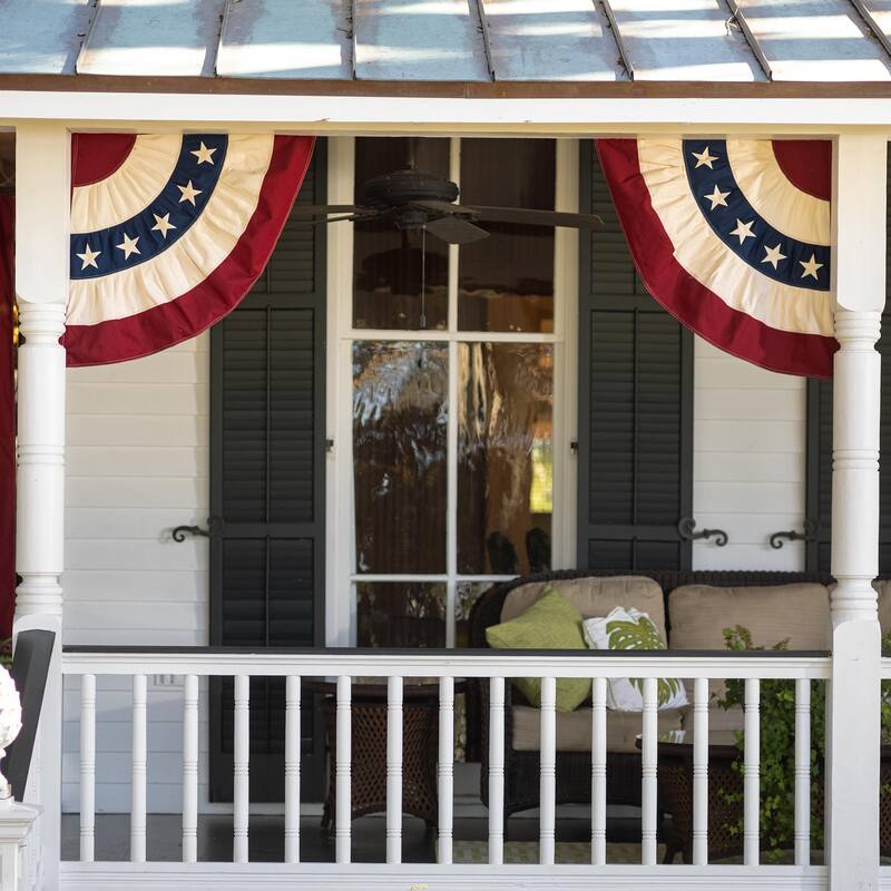 Classic Cotton Patriotic Half Bunting, Set of 2