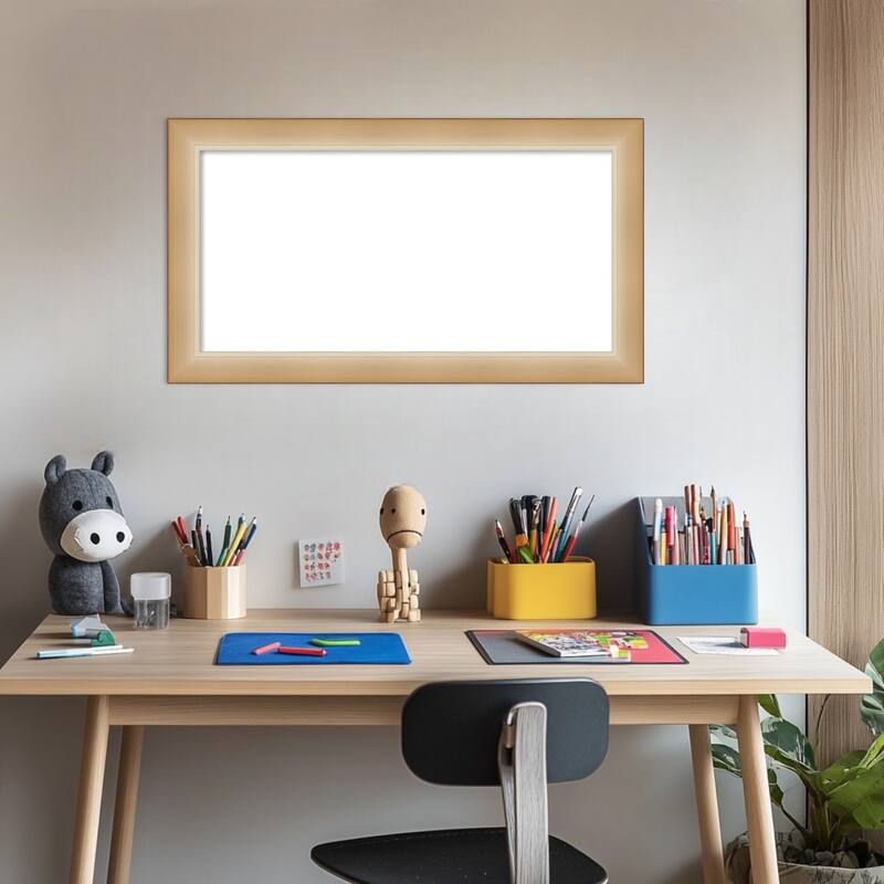 Amanti Art Eva Black Silver Narrow Framed Dry Erase Magnetic Board