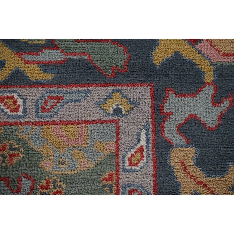 Indian Oushak Oriental Area Rug Hand-Knotted Wool Carpet - 8'2"x 9'9"