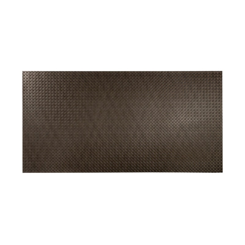 FASÄDE Diamond Plate 4-foot x 8-foot PVC Wall Panel in Smoked Pewter - 4' x 8' 