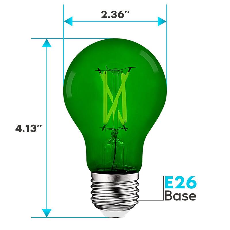 Luxrite A19 Christmas LED Red and Green Light Bulbs 4.5W=60W UL E26 Indoor Outdoor Party Holiday Lighting
