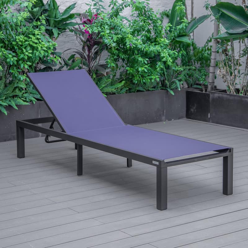 Marlin Outdoor Chaise Lounge Chair - Stackable Adjustable Recliner Sun Lounger for Pool, Beach, Patio, or Backyard